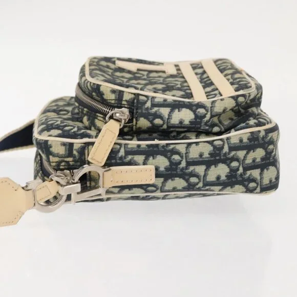 Authentic Christian Dior Trotter Canvas Shoulder Bag Navy - Picture 11 of 16